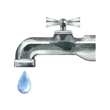 Watercolor black watertape with drop