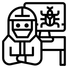 Hacker line icon