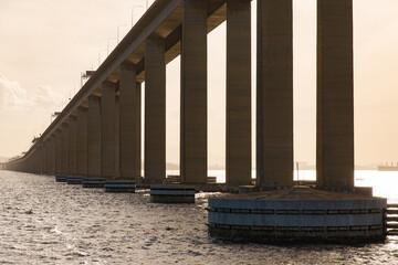 Rio - Niteroi Bridge Crossing the Guanabara Bay and Connecting Rio de Janeiro and Niteroi