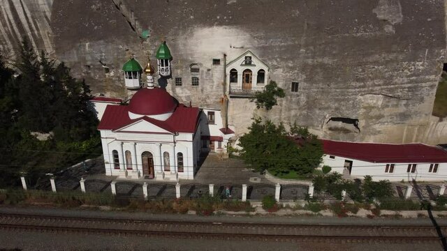  Flight over the Cave Monastery of St. Clement and the fortress in Crimea.