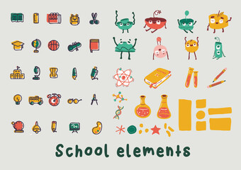 school icons and items