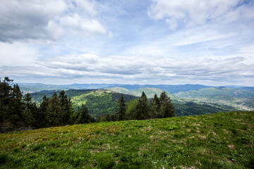 Mountains landscape in ukrainian Carpathians
