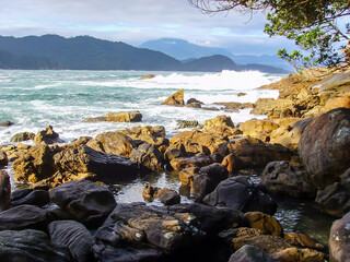 rocky coast of the sea