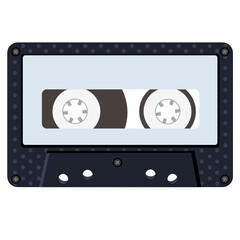 Retro audiocassette, audio cassette, audio tape, non-existent model polka dot style, vector illustration svg