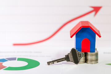 The house put on a coin and has the key put on the investment proportion chart on the red up arrow...