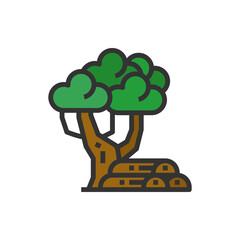Tree and Wood Icon Vector Illustration ,Nature