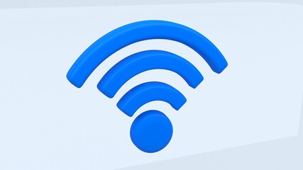 3d illustration wifi network signal
