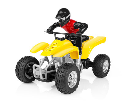 Toy ATV Four Wheeler Bike Isolated On White Background