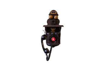 vintage telephone on a white background