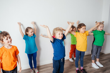 Sport time at the daycare or kindergarten - obrazy, fototapety, plakaty