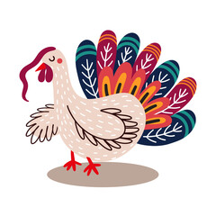 Cartoon Thanksgiving turkey vector design
