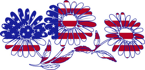 July 4th coneflower | fourth of July design