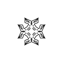 Christian cross line icon. Simple style christian religion poster background symbol. Logo design element. T-shirt printing. Vector for sticker.