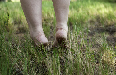 Dirty feet in forest