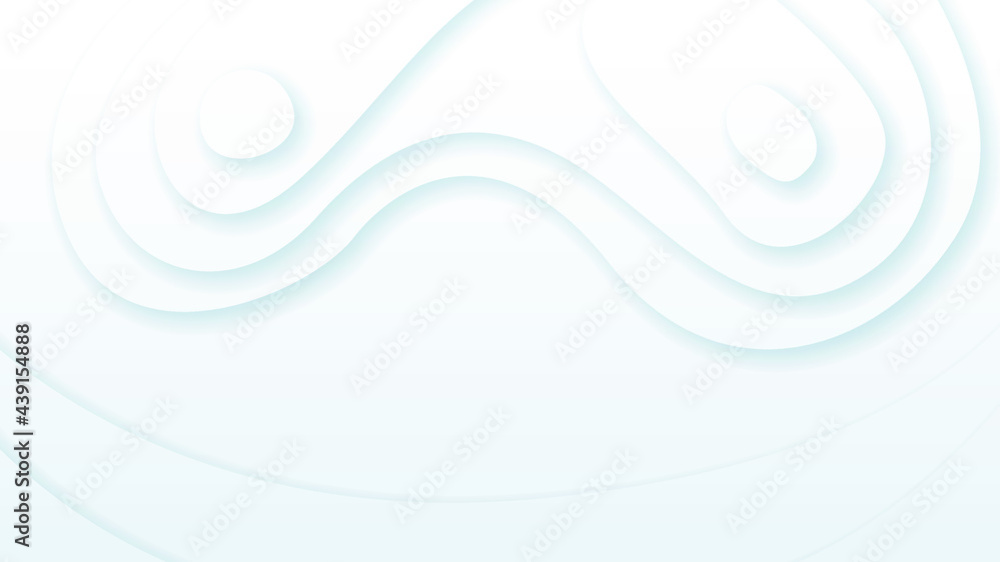 Poster white abstract wavy paper cut background with shadows, vector. modern design objects for business pr