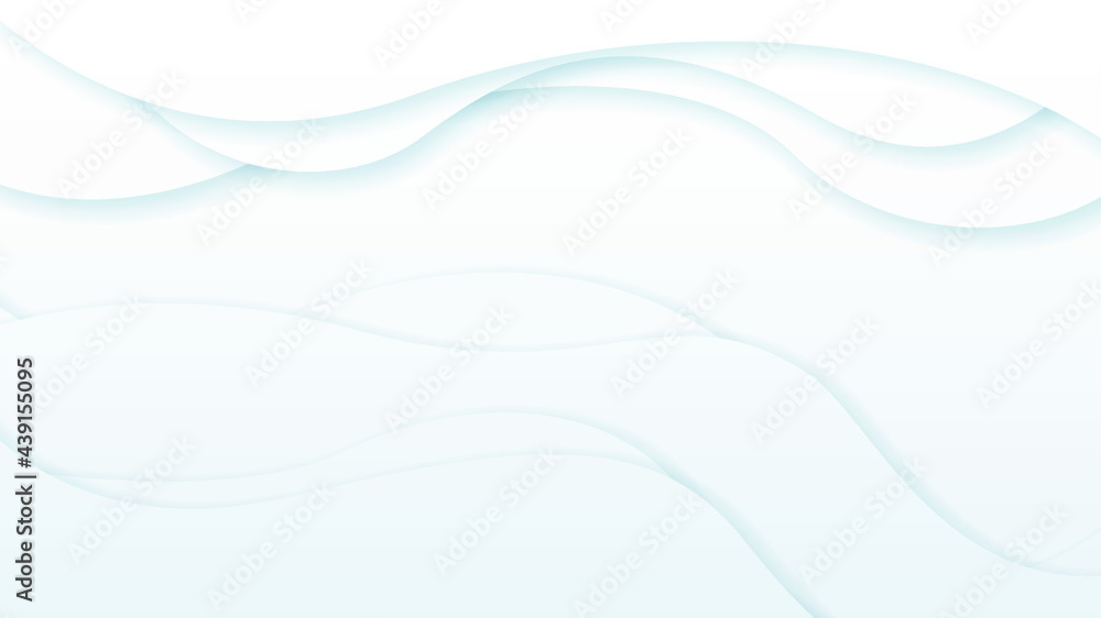 Poster white abstract wavy paper cut background with shadows, vector. modern design objects for business pr