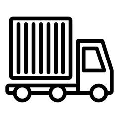 car with box transportation line minimalist icon