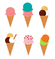 Ice Cream set vector illustration