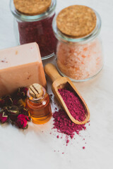 Rose essential oil and creating of homemade cosmetic