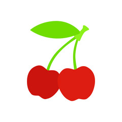 Cherry Fruit flat Illustration Vector Design. Vegetable Healthy Farm Product. Vegetarian Lifestyle Icon. 