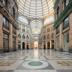 Obraz premium Italy, Naples, the Galleria Umberto I, nobody