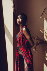 Beautiful fashion black woman summer clothes