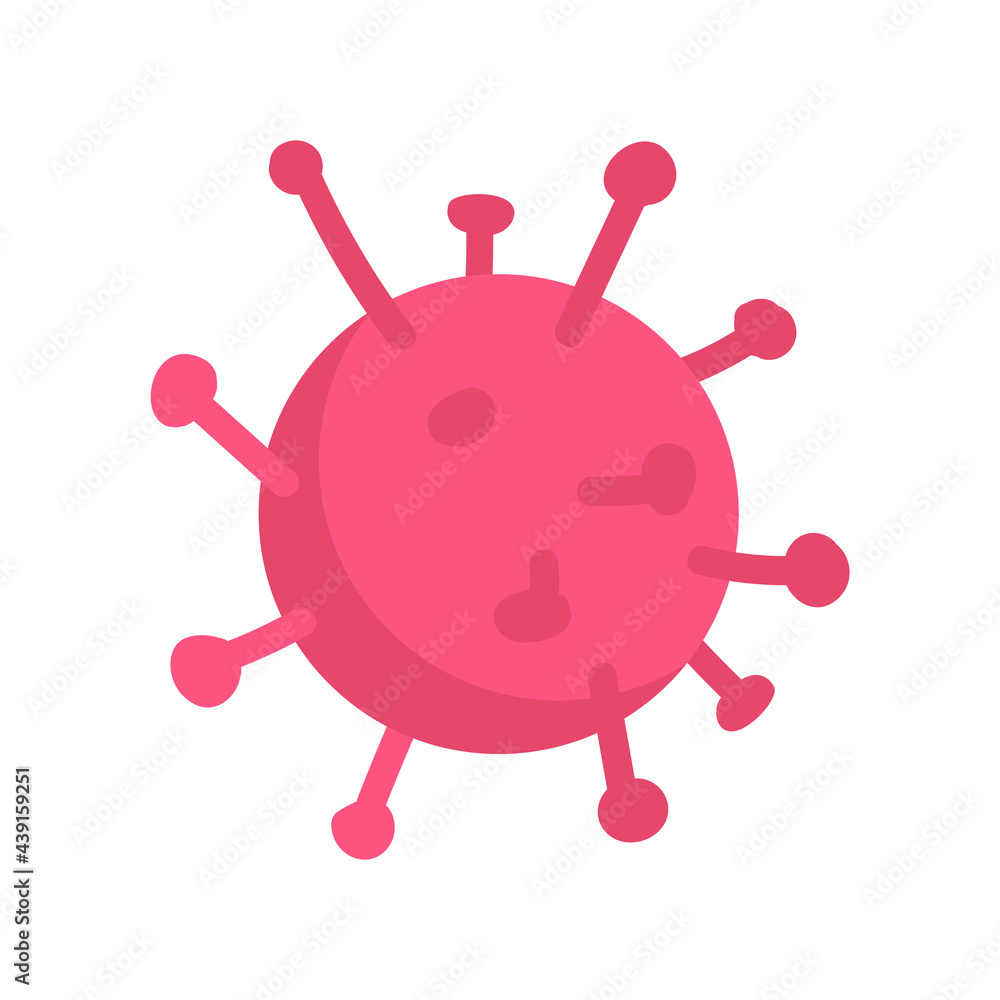 Poster virus structure semi flat color vector object. infectious agent. cell function disruption. microscop
