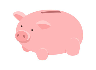 Pig for saving money semi flat color vector object. Piggy bank. Putting cash aside. Money box. Financial management isolated modern cartoon style illustration for graphic design and animation