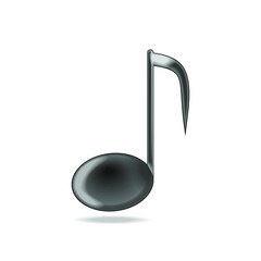Black Single music note isolated on a white background. 3d illustration