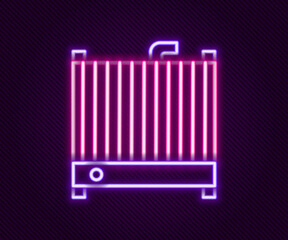 Glowing neon line Car radiator cooling system icon isolated on black background. Colorful outline concept. Vector