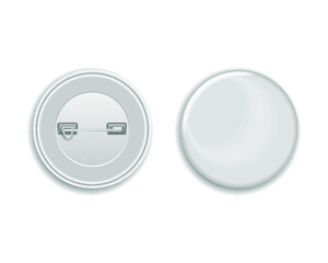 White Blank badge isolated on a white background. 3d rendering