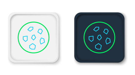 Line Cookie or biscuit with chocolate icon isolated on white background. Colorful outline concept. Vector