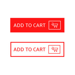 Add to cart button Shopping cart icon Flat design