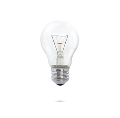 simple incandescent light bulb isolated on white background