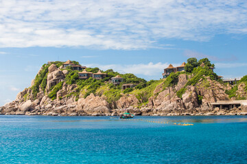 View point from top of mountain for see the beach, sea and nature of NangYuan and Tao island