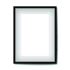 Black blank frame isolated on a white background