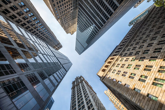 Modern skyscraper architecture in Manhattan, New York City, USA