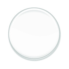 Blank glass badge isolated on a white background
