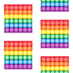 Vector seamless pattern of flat colored cartoon pop it simple dimple isolated on white background