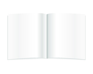 blank open notebook isolated on a white background