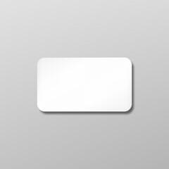 White blank shopping credit card isolated 3d vector illustration. Credit card for finance, bank or shopping discount plastic card.