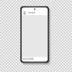 Smartphone in two sizes, chatting sms template bubbles. Place your own text to the message clouds.Vector illustration isolated on white background.
