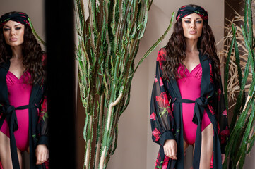 Beautiful woman fashion beachwear