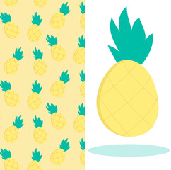 seamless background with fruits,pineapple