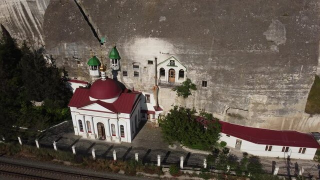  Flight over the Cave Monastery of St. Clement and the fortress in Crimea.