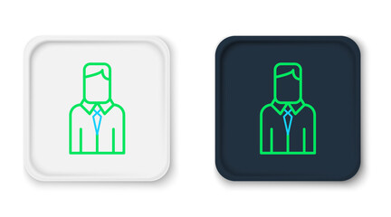 Line Worker icon isolated on white background. Business avatar symbol user profile icon. Male user sign. Colorful outline concept. Vector