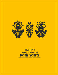 

Vector design of Ratha Yatra of Lord Jagannath, Balabhadra and Subhadra on Chariot for the ocassion of Odisa god Rathyatra Festival