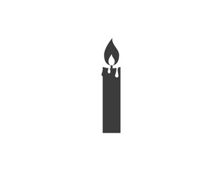 Candle, decoration, fire icon. Vector illustration. flat design.