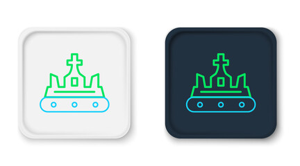 Line British crown icon isolated on white background. Colorful outline concept. Vector