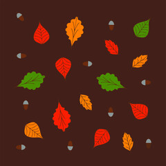 autumn leaves seamless pattern.